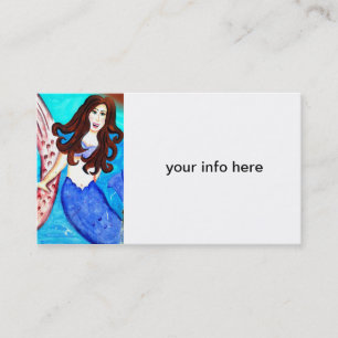 brunette mermaid visitekaartje