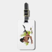 Brunette Mermaid with Starfish Bagagelabel (Voorkant verticaal)