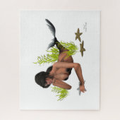 Brunette Mermaid with Starfish Jigzaag Puzzle Legpuzzel (Verticaal)
