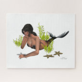 Brunette Mermaid with Starfish Jigzaag Puzzle Legpuzzel (Horizontaal)