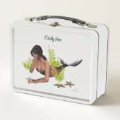Brunette Mermaid with Starfish Lunch Box (Voorkant)