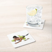 Brunette Mermaid with Starfish Paper Onderzetter (Insitu)