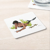Brunette Mermaid with Starfish Paper Onderzetter (Schuin)