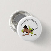 Brunette Mermaid with Starfish Pin Button (Voorkant /achterkant)