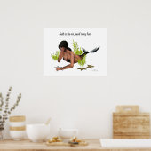 Brunette Mermaid with Starfish Poster (Keuken)