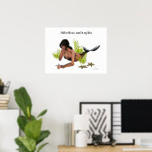 Brunette Mermaid with Starfish Poster (Thuiskantoor)