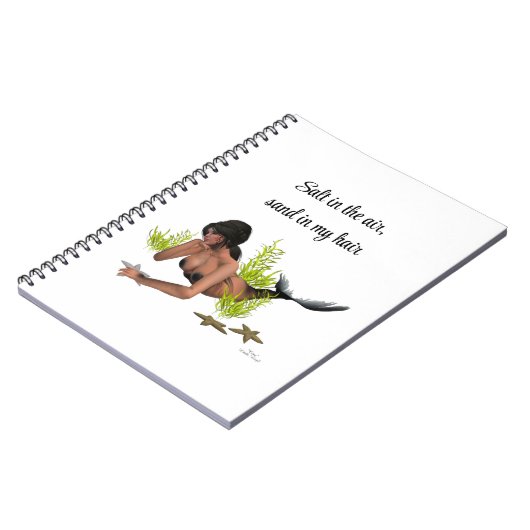 Brunette Mermaid with Starfish Spiral Notitieboek (Linkerzijde)