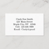 Brunette Mermaid with Starfish Visitekaartje (Achterkant)