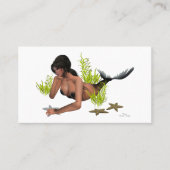 Brunette Mermaid with Starfish Visitekaartje (Voorkant)