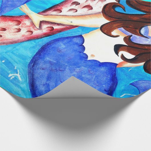 brunette mermaid wrappers cadeaupapier (Hoek)