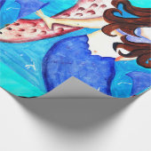 brunette mermaid wrappers cadeaupapier (Hoek)