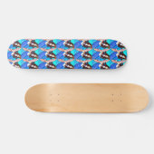 brunette mermaids blauw skateboard (Horizontaal)