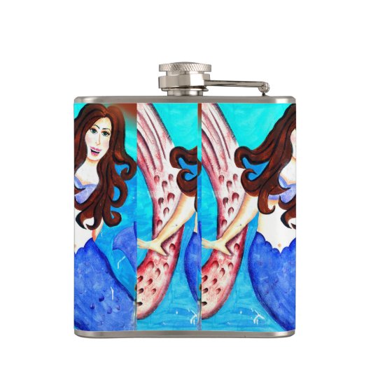 brunette mermaids kolf heupfles (Achterkant)