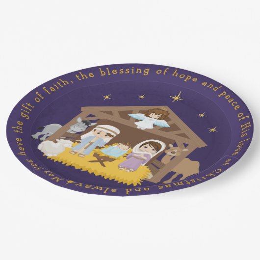 Brunette Natitivity Scene Paper Bord (Gekanteld)