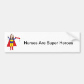 Brunette Nurses Super Hero Bumpersticker (Voorkant)