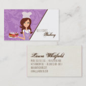 Brunette Paarse Brow Baker Cup Cakes Visitekaartje (Voorkant / Achterkant)