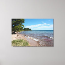 Brunette Park Oeverlijn — Lake Superior, Michigan Canvas Afdruk