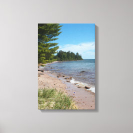 Brunette Park Oeverlijn - Lake Superior, Michigan Canvas Afdruk