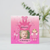 Brunette Party with the Princess Birthday nodigt u Kaart (Staand voorkant)