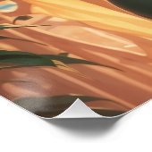 Brunette Pin-Up Green Bikini Seaview Balkon Perfect Poster (Hoek)