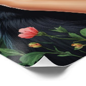 Brunette Pin-Up met Schattigee kat Perfect Poster (Hoek)