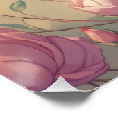 Brunette Pin-Up Pastel Bloemen Perfect Poster (Hoek)