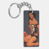 Brunette pin-up sleutelhanger (Voorkant Links)
