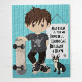 Brunette Powerful and Brave Boy Jigzaag Puzzle Legpuzzel