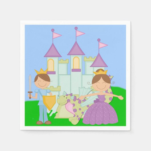 Brunette Prince en Princess Papieren servetten (Voorkant)