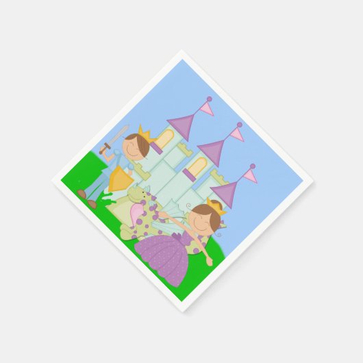 Brunette Prince en Princess Papieren servetten (Hoek)