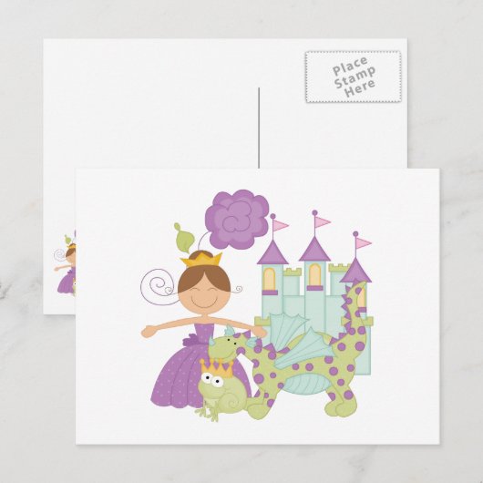 Brunette Princess Briefkaart (Voorkant / Achterkant)