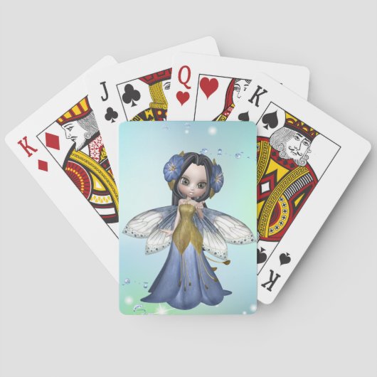 Brunette Princess Butterfly-speelkaarten Pokerkaarten (Achterkant)