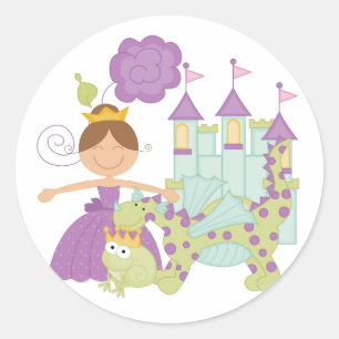 Brunette Princess Ronde Sticker