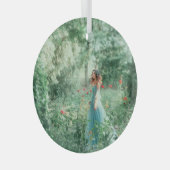 Brunette Princess: Sprookjesbos Waterverf Glas Ornament (Voorkant Rechts)