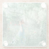 Brunette Princess: Sprookjesbos Waterverf Glazen Onderzetter (Achterkant)