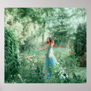 Brunette Princess: Sprookjesbos Waterverf Poster