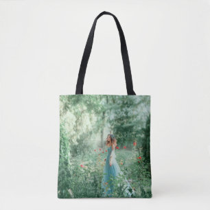 Brunette Princess: Sprookjesbos Waterverf Tote Bag