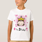 Brunette Prinses 3e Verjaardag Tshirts en geschenk (Voorkant)