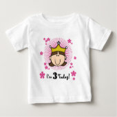 Brunette Prinses 3e Verjaardag Tshirts en geschenk (Voorkant)