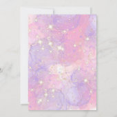 Brunette Prinses Eenhoorn 6e Verjaardag Uitnodigin Kaart (Achterkant)