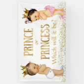 Brunette prinses prinses geslacht onthullen Baby s Spandoek (Verticaal)