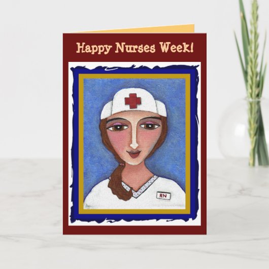 Brunette RN - Happy Nurses Week card (2) Kaart (Voorkant)