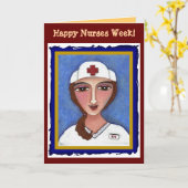 Brunette RN - Happy Nurses Week card (2) Kaart (Gele Bloem)