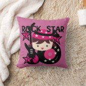 Brunette Rock Star Girl Kussen (Deken)