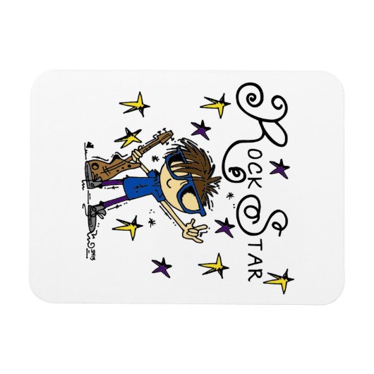 Brunette Rock Star Magneet (Horizontaal)