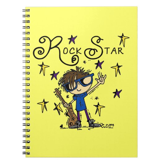 Brunette Rock Star Notitieboek (Voorkant)
