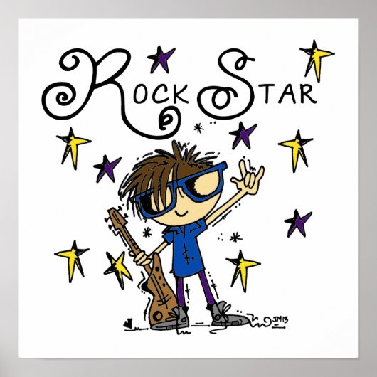 Brunette Rock Star Poster (Voorkant)