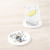 Brunette Rock Star Zandsteen Onderzetter (Zijkant)