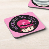 Brunette Rocking Big Sister Bier Onderzetter (Linkerzijde)