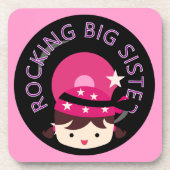 Brunette Rocking Big Sister Bier Onderzetter (Voorkant)